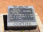 COETZEE Jacobus 1884-1961 & Aletta Elizabeth Jacoba GRESSE 1897-1987