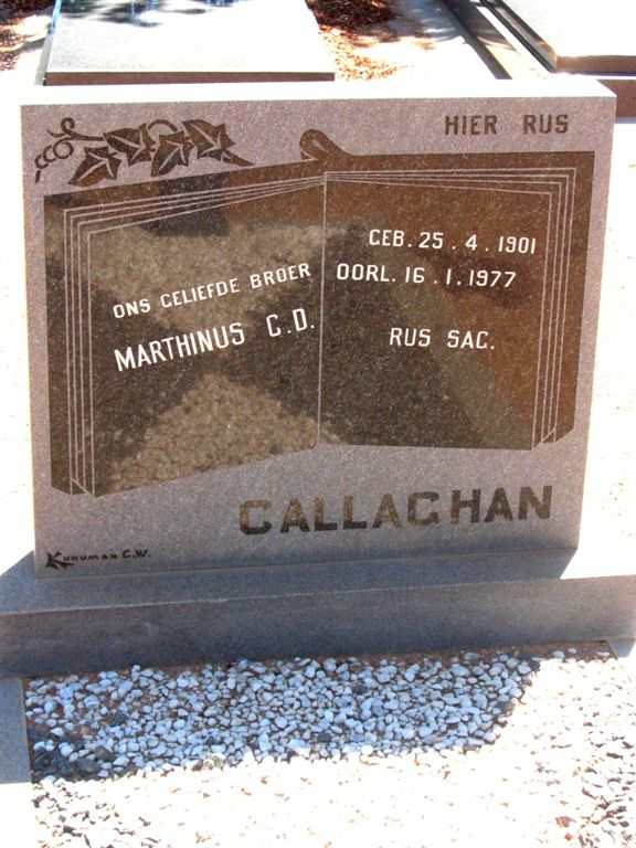 CALLAGHAN Marthinus C.D. 1901-1977