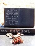 MERWE Hester J.W., van der nee BRAND 1893-1981