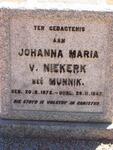 NIEKERK Johanna Maria, v. nee MUNNIK 1872-1947
