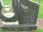ZOWITSKY Paul P.A. 1910-1990 & Maria J. 1920-2005