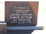 NEETHLING Johanna Christina nee ROUSSEAU 1907-1987