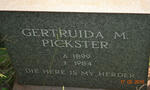 PICKSTER Gertruida M. 1899-1984