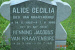 KRAAYENBURG Henning Jacobus, van 1916-1991 :: ? Alice Cecilia nee VAN KRAAYENBURG 1952-1988