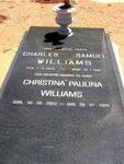WILLIAMS Charles Samuel 1925-1981 & Christina Paulina 1925-2003