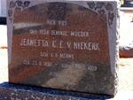 NIEKERK Jeanetta C.E., v. nee V.D. MERWE 1896-1959