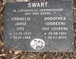 SWART Cornelis Janse Uys 1919-1988 & Dorothea LOURENS 1931-2012