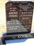 KOCK Arend Josias, de 1920-1995 & Martha Johanna KRIEL 1924-1985