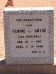 KOTZé Hennie J. nee PAULSEN 1917-1945