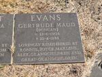 EVANS Gertrude Maud nee DUNCAN 1908-1988