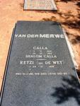 MERWE Calla, van der 1935-1992 & Retzi DE WET 1939-