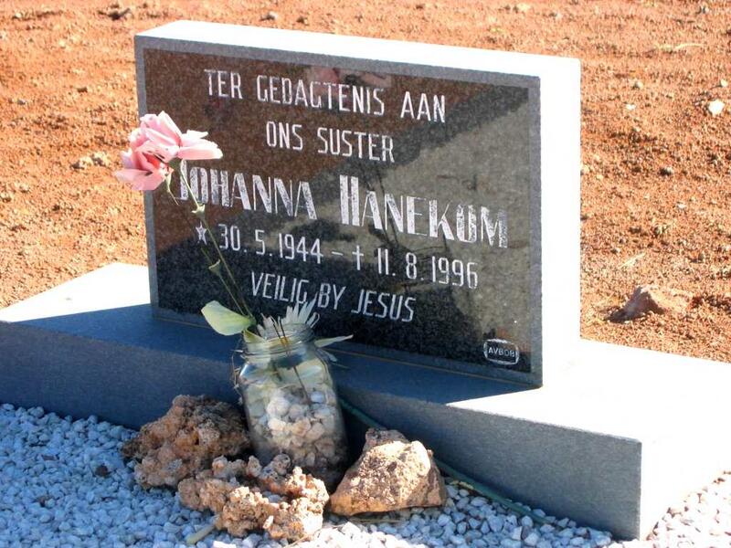 HANEKOM Johanna 1944-1996