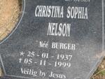 NELSON Christina Sophia nee BURGER 1937-1999
