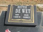 WET Hettie, de 1929-2013