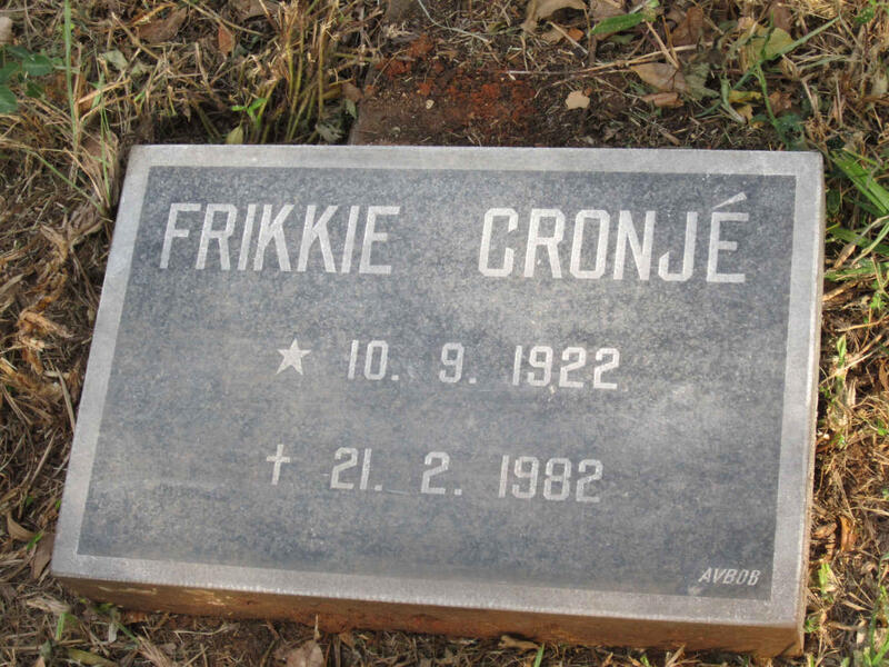 CRONJÉ Frikkie 1922-1982