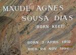 DIAS Maude Agnes Sousa nee KEET 1916-1992