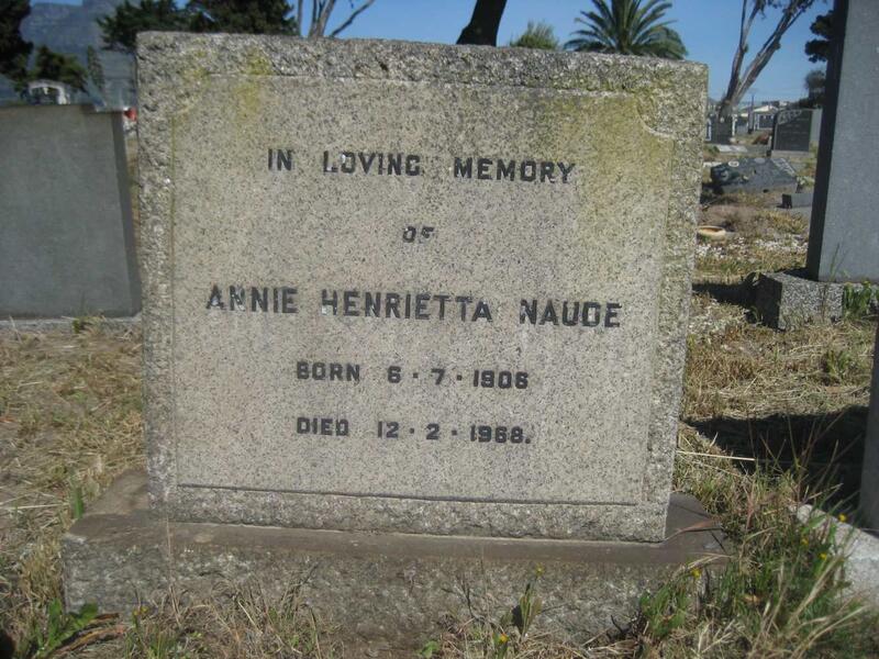 NAUDE Annie Henrietta 1906-1968