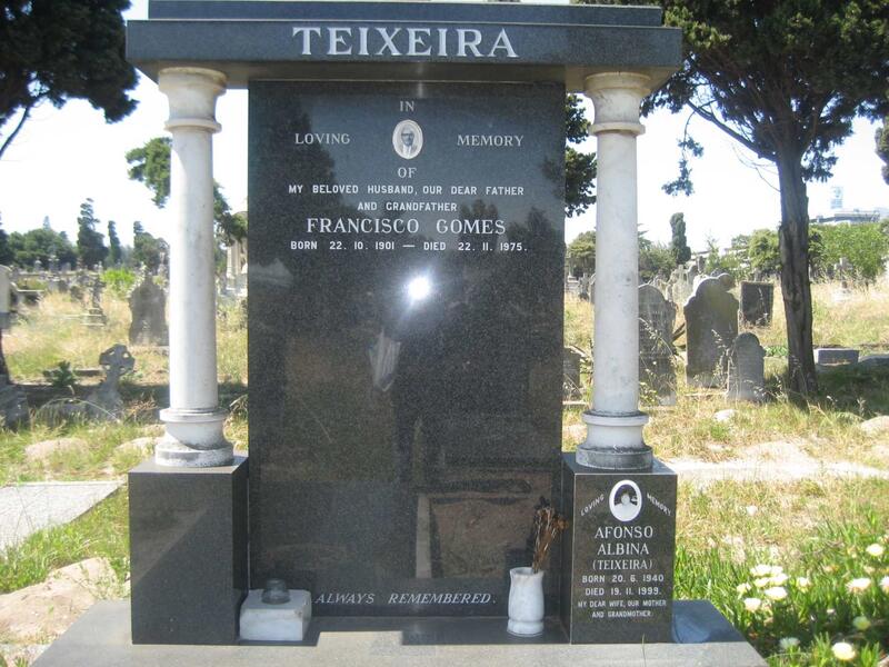 TEIXEIRA Francisco Gomes 1901-1975 :: ALBINA Afonso nee TEIXEIRA 1940-1999