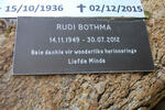 BOTHMA Rudi 1949-2012