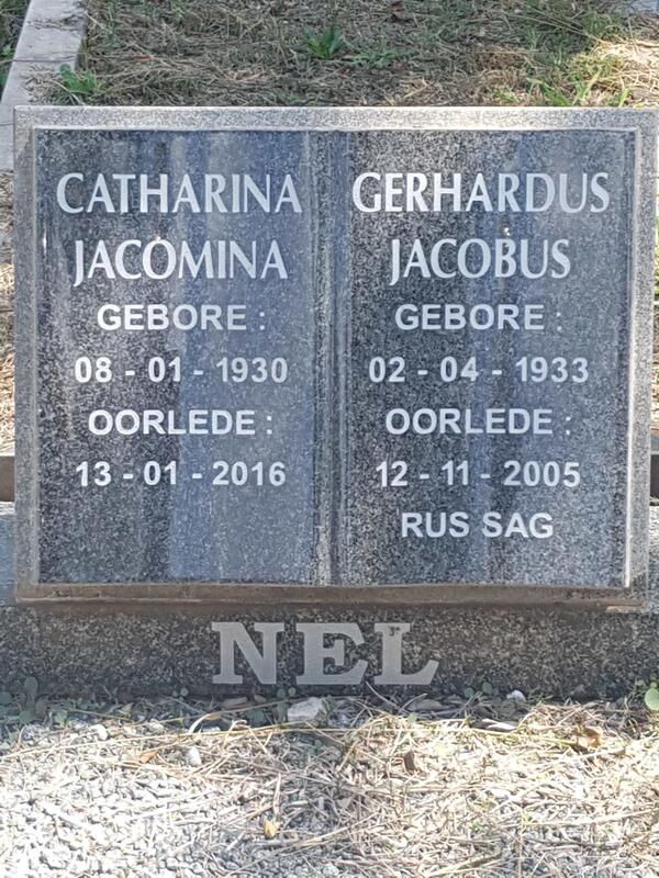 NEL Gerhardus Jacobus 1933-2005 & Catharina Jacomina 1930-2016
