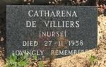 VILLIERS Catharena, de -1958