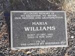 WILLIAMS Maria 1961-2007