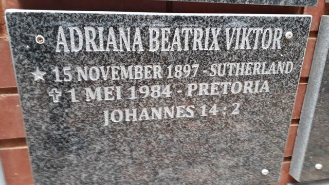 VIKTOR Adriana Beatrix 1897-1984