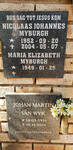 MYBURGH Nicolaas Johannes 1952-2004 & Maria Elizabeth 1949- :: VAN WYK Johan Martin 1931-2010