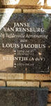 RENSBURG Louis Jacobus, Janse van 1934-2016 & A.deV. 1934-