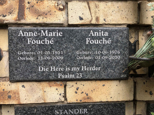 FOUCHE Anne-Marie nee VERHOEF 1951-2009 :: FOUCHE Anita 1976-2010