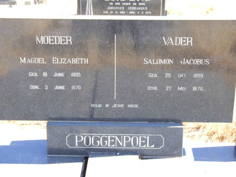 POGGENPOEL Salomon Jacobus 1889-1970 & Magdel Elizabeth 1895-1970