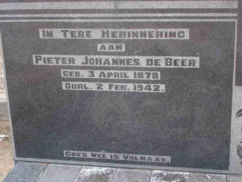 BEER Pieter Johannes, de 1878-1942
