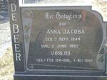 BEER Vosloo, de 1941-1994 & Anna Jacoba 1944-1993