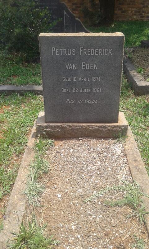 EDEN Petrus Frederick, van 1871-1961