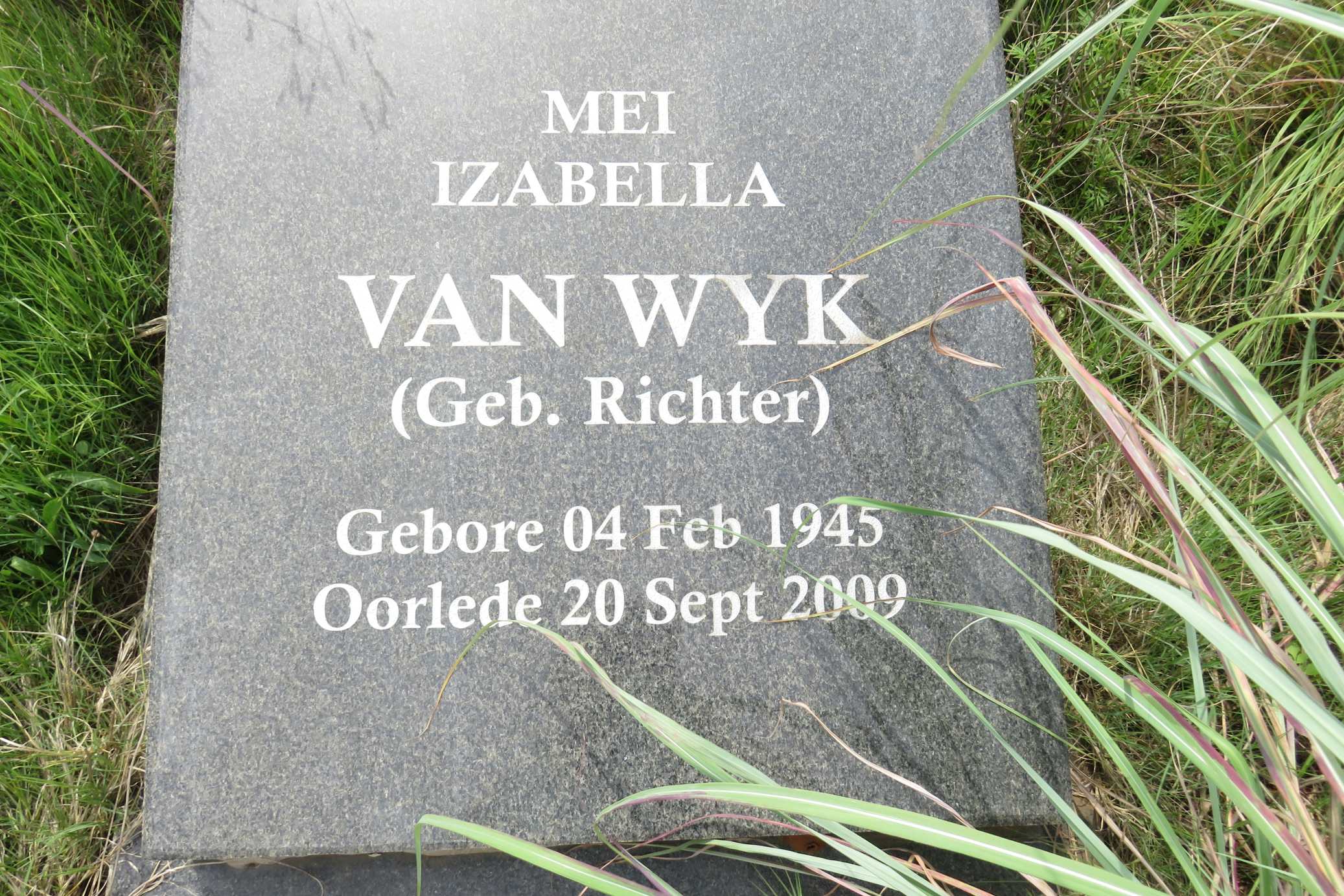 WYK Mei Izabella, van nee RICHTER 1945-2009