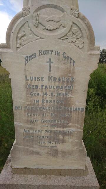 KRAUSE Luise nee FAULMANN 1849-1923