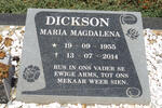 DICKSON Maria Magdalena 1955-2014