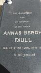FAULL Annas Bergh 1918-19?? & Hendrika Maria 1918-1990