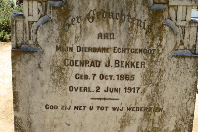 BEKKER Coenraad J. 1865-1917