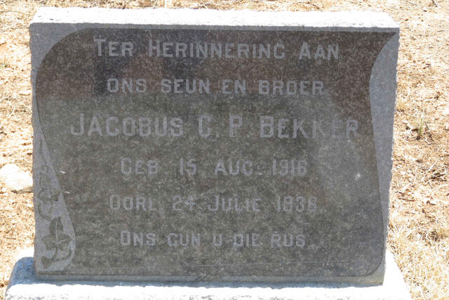 BEKKER Jacobus C.P. 1916-1936