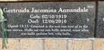ANNANDALE Gertruida Jacomina 1919-2016