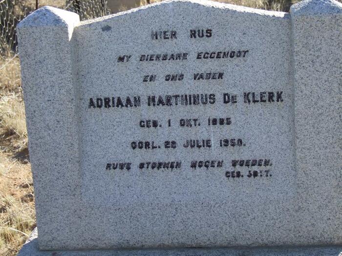 KLERK Adriaan Marthinus, de 1885-1950