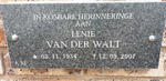 WALT Lenie, van der 1934-2007