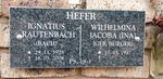 HEFER Ignatius Rautenbach 1923-2008 & Wilhelmina Jacoba BURGER 1937-