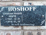BOSHOFF Christiaan Hendrik 1941-2018