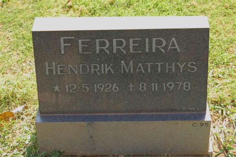 FERREIRA Hendrik Matthys 1926-1978