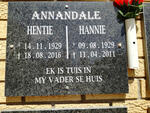 ANNANDALE Hentie 1929-2016 & Hannie 1929-2011