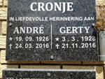 CRONJE André 1926-2016 & Gerty 1928-2016