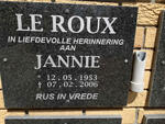 ROUX Jannie, le 1953-2006