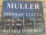 MULLER Thomas 1921-2005 & Electa 1934-2017